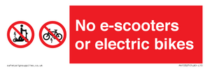 No e-scooters or electric bikes